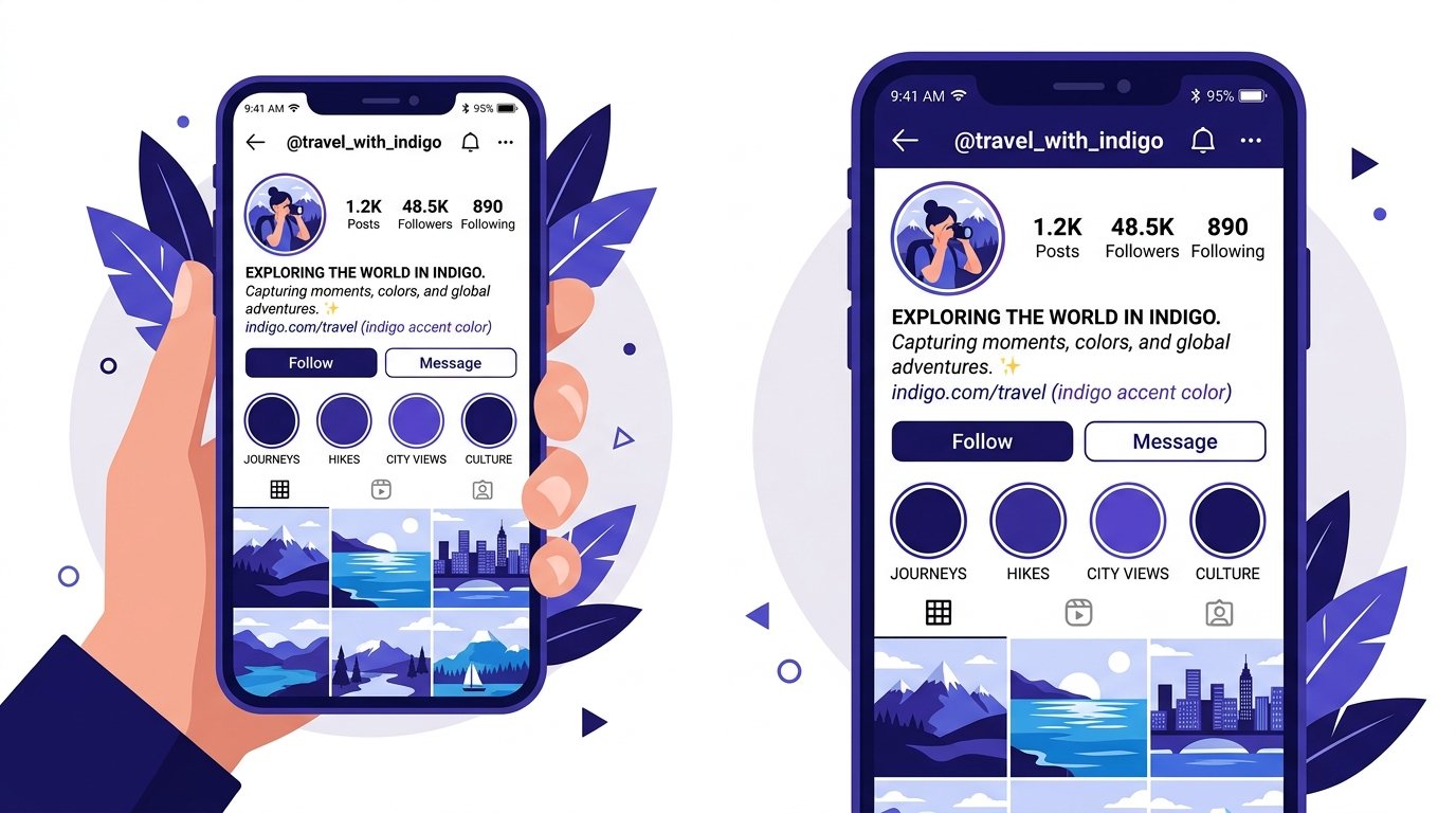 Instagram Bio with Bold Headline Mockup